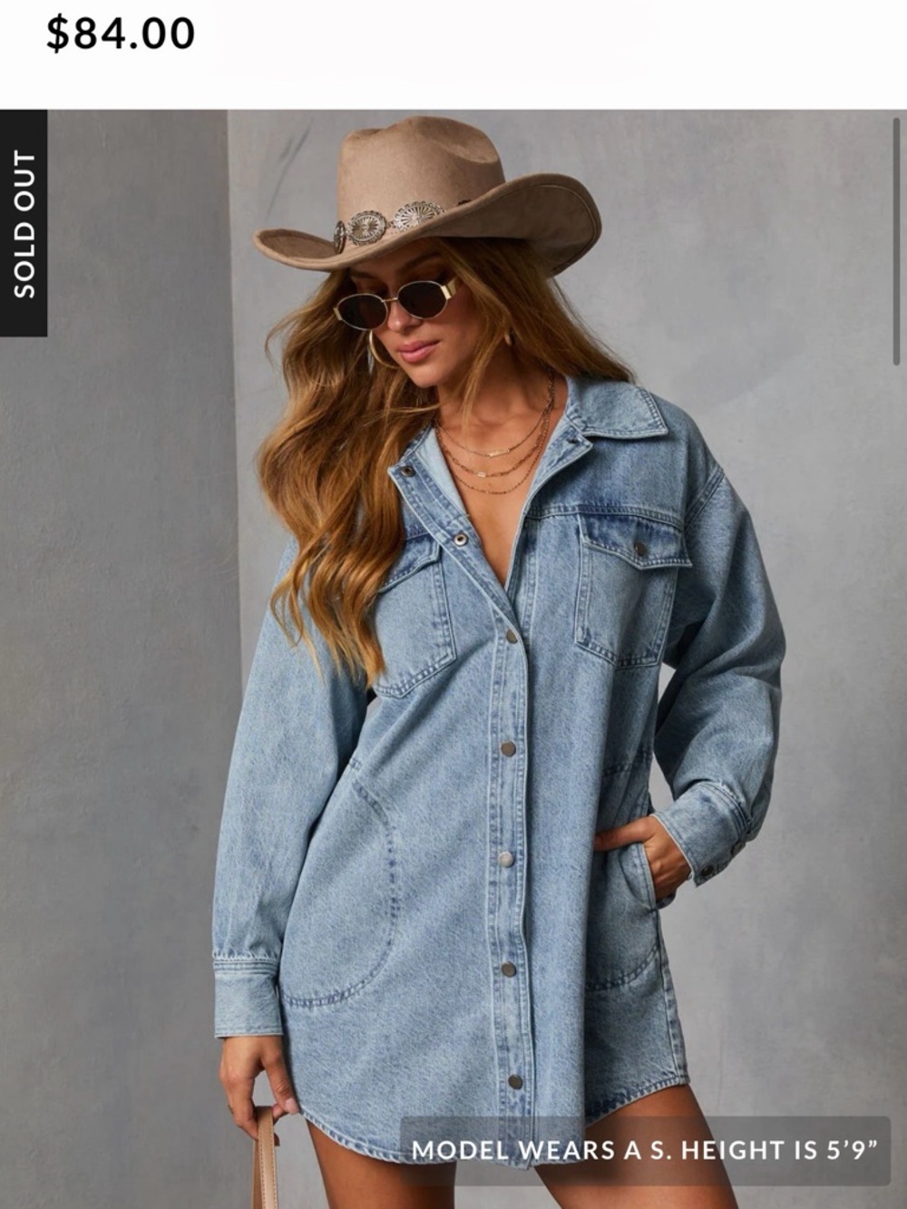 Vici Tawnelle Denim Mini Shirt Dress